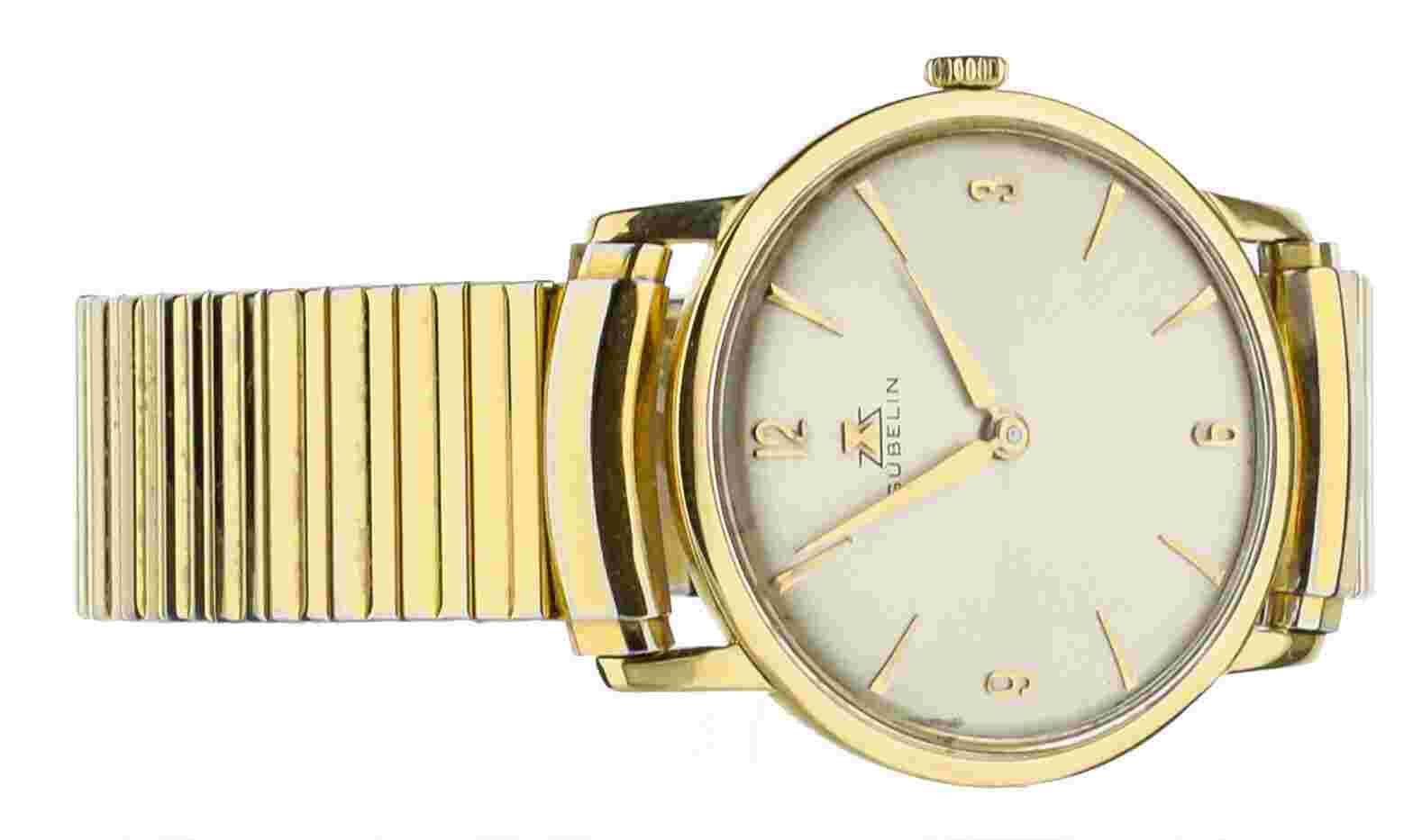 Gublin Vintage Yellow Gold 36mm watch engraved