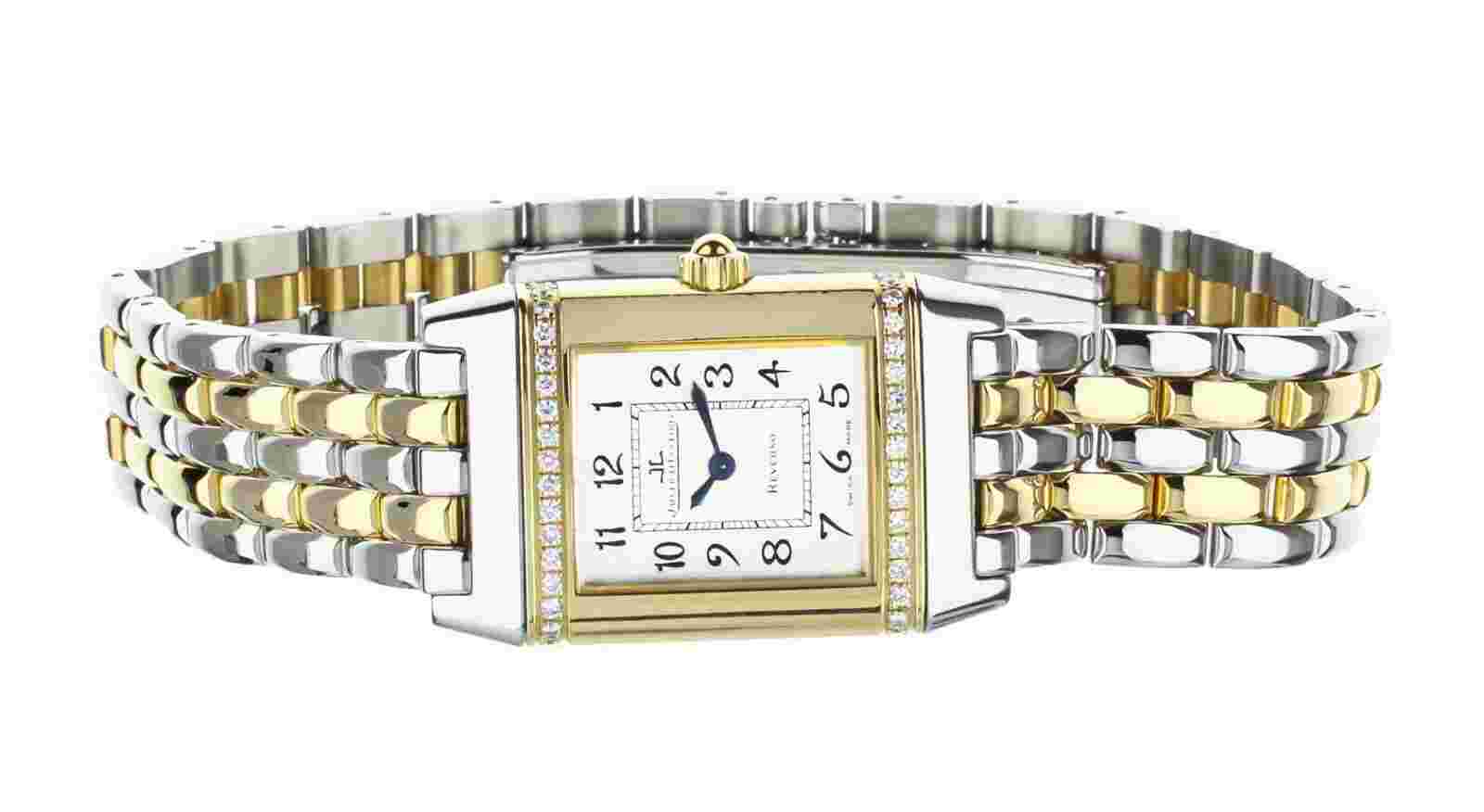 JAEGER LECOULTRE REVERSO FLORALE YELLOW GOLD STAINLESS STEEL 21X33MM 265.5.08