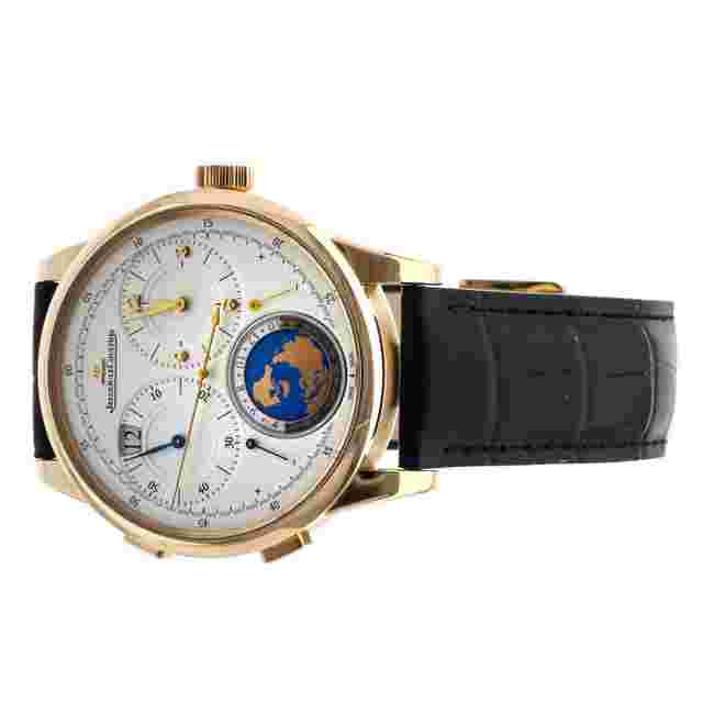 Jaeger LeCoultre Duometre Unique Travel Time Rose Gold Silver Dial