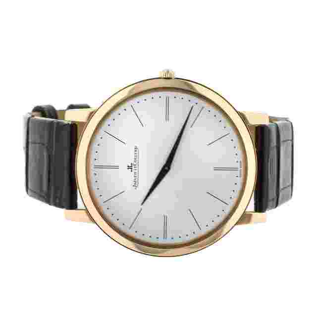 Jaeger LeCoultre Master Ultra Thin Rose Gold Silver Dial Alligator