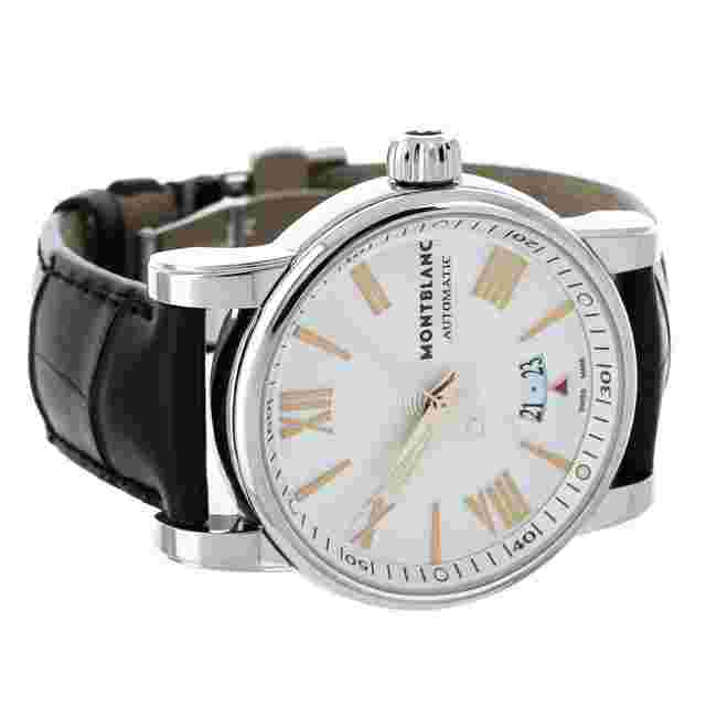 Montblanc 4810 Automatic Date Stainless Steel Silver Dial Alligator 42mm 115123