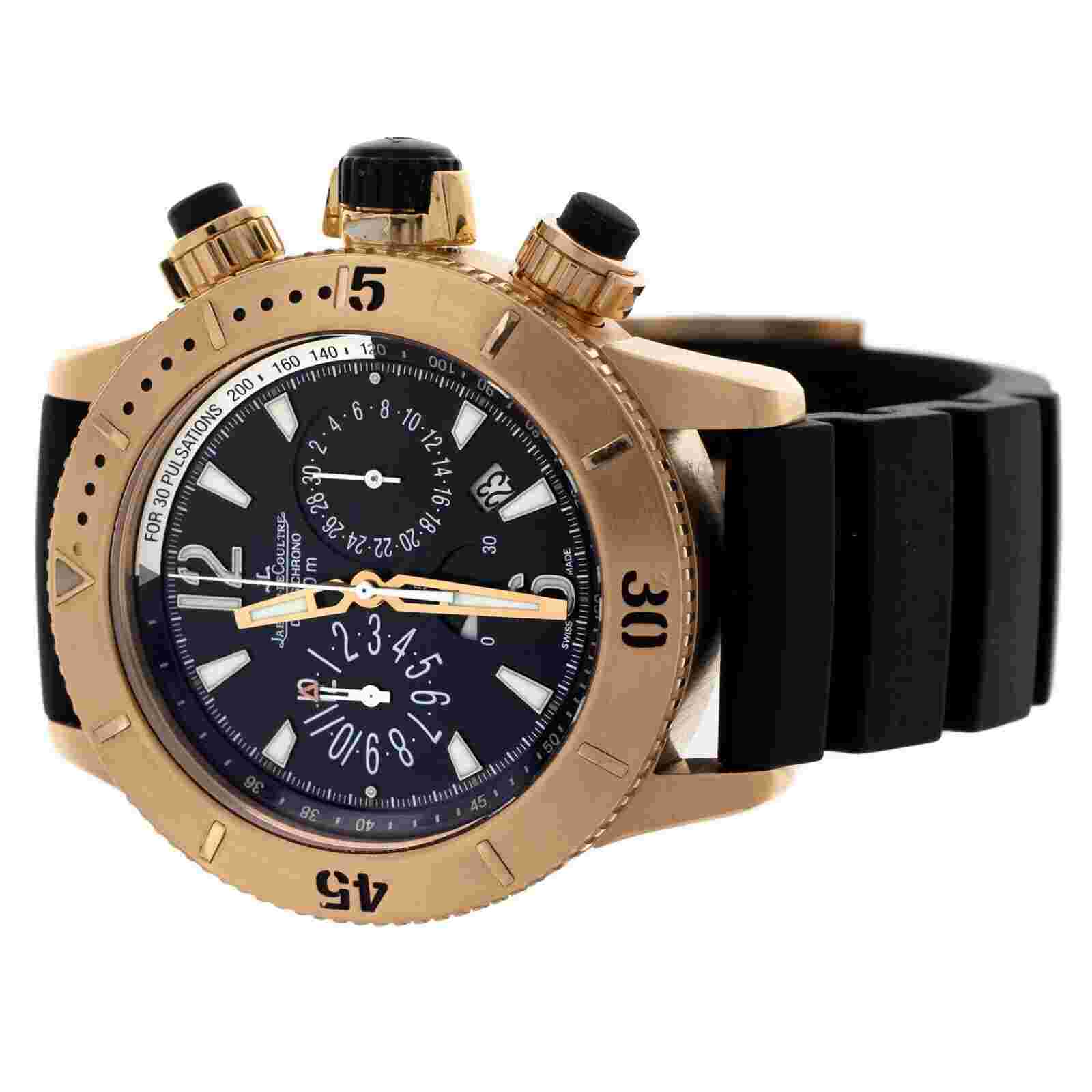 Jaeger-LeCoultre Master Compressor Chrono Diving  Rose Gold Rubber Strap