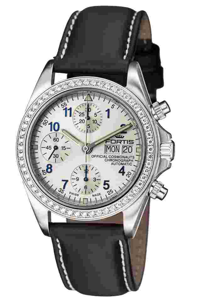 Fortis White Black Calfskin Leather Strap 630.14.92 L.01 Watch