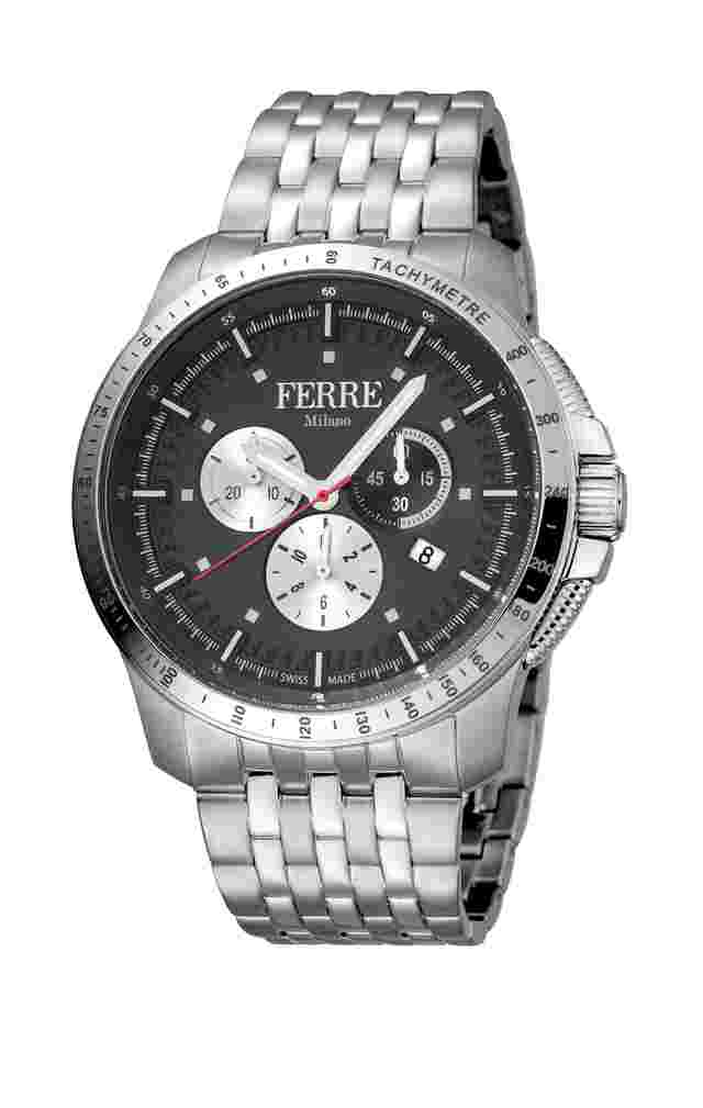 Ferre Milano Black Silver SS FM1G078M0071 Watch