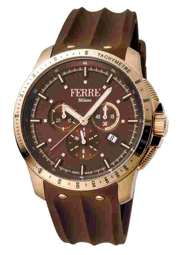 Ferre Milano Chocolate Brown   Brown Silicon FM1G078P0021 Watch
