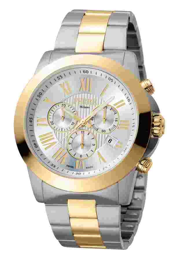 Ferre Milano Silver Two Toned SS/IPYG SSw/ Middle link in GP FM1G079M0081 Watch