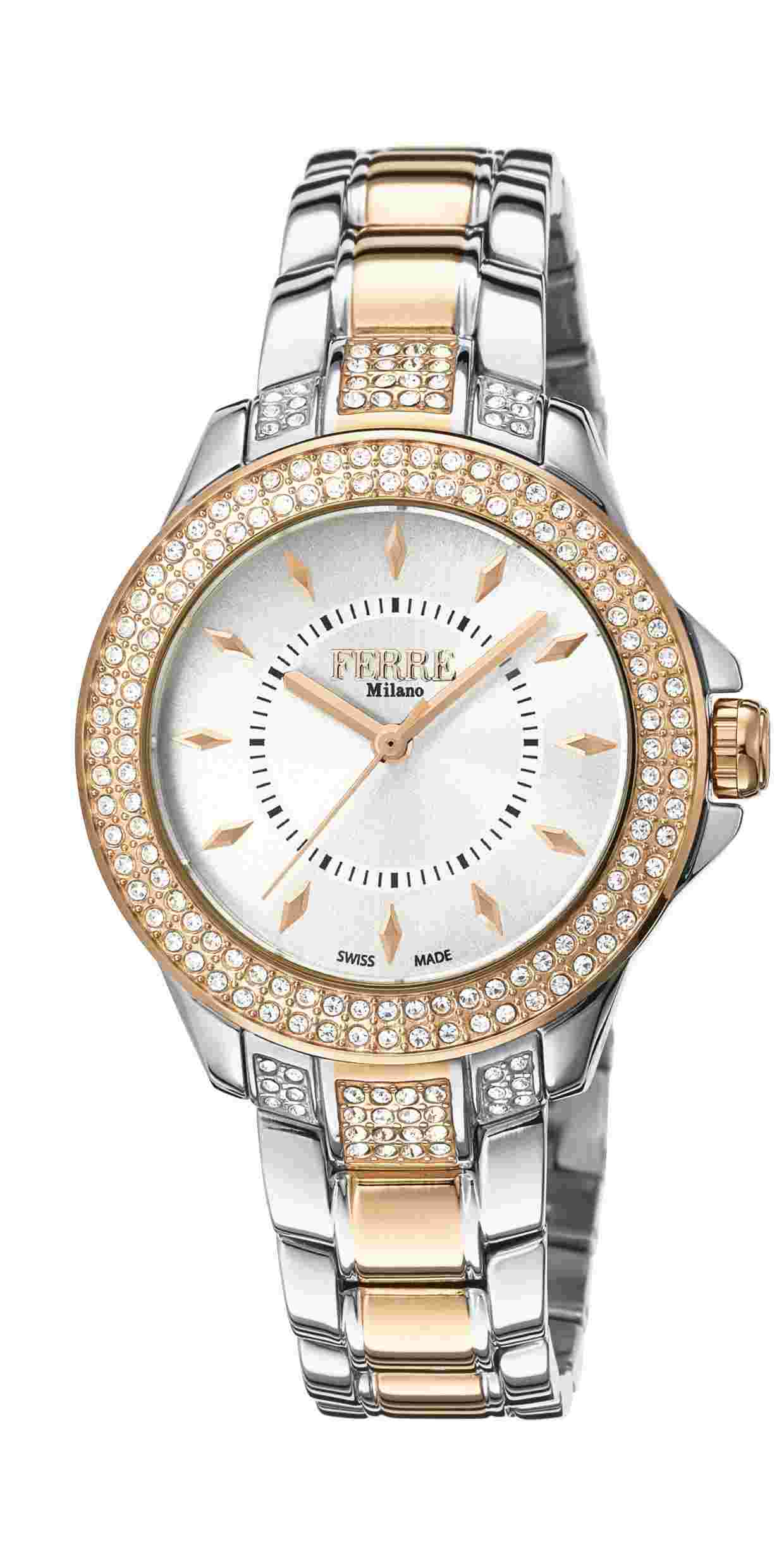 Ferre Milano Silver Two Toned IPRG Stainless Steel   FM1L067M0111 Watch