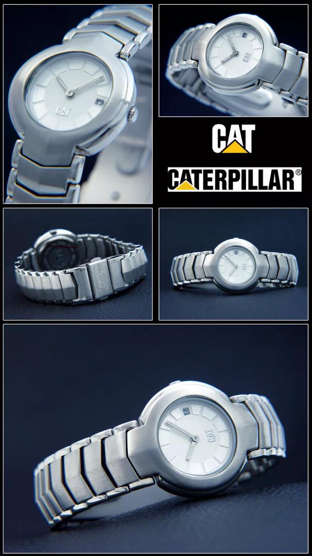 RARE 2004 Caterpillar CAT Stainless Steel Water Res 50 Mtrs Women's Watch