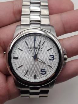 Sperry Top-Sider All Stainless Steel Silver Tone Analog Quartz Watch New Battery