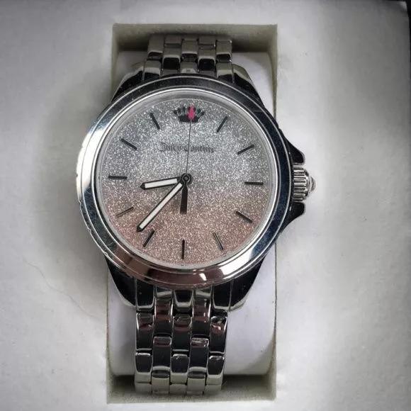 Classic Silver Juicy Couture Los Angeles Black Label Bling Watch New / Boxed