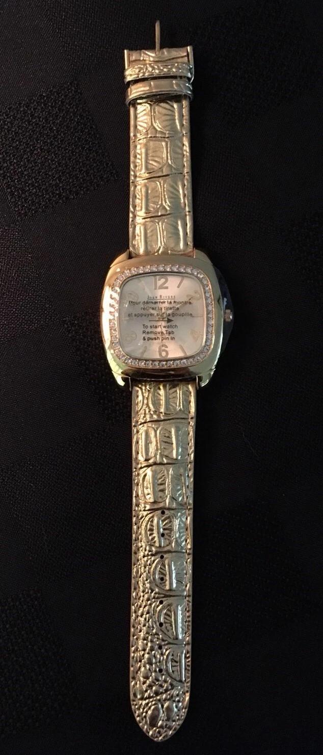 Joan Rivers Classic Watch_Quartz Lrg Gold tone Face Gold Strap_Ships in Ontario