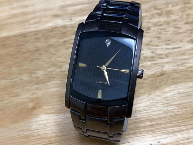 Allude Quartz Watch Men Black Diamond Japan Movt Analog New Battery 8"