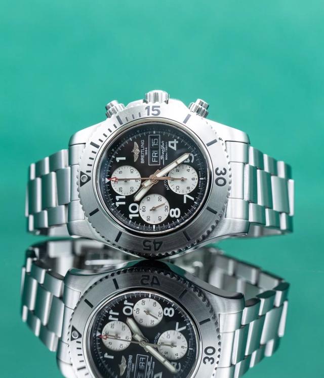 Breitling Superocean Chronograph Steelfish
                           
                                 44MM Black Dial A13341 Box and Papers
