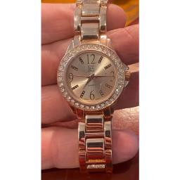 Women's 35mm Rose Gold Tone New York & co watch, Crystal Accents