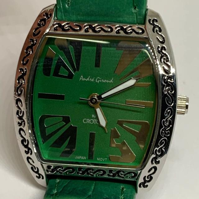 Andre Giroud by Croton women’s wrist Watch 29mm silver tone green dial running