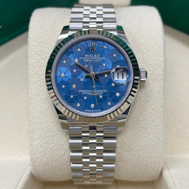 Rolex Datejust 31
                           
                                 NEW Datejust 31mm 278274 Fluted Azzurro Blue Floral Motif Diamond Dial Jubilee