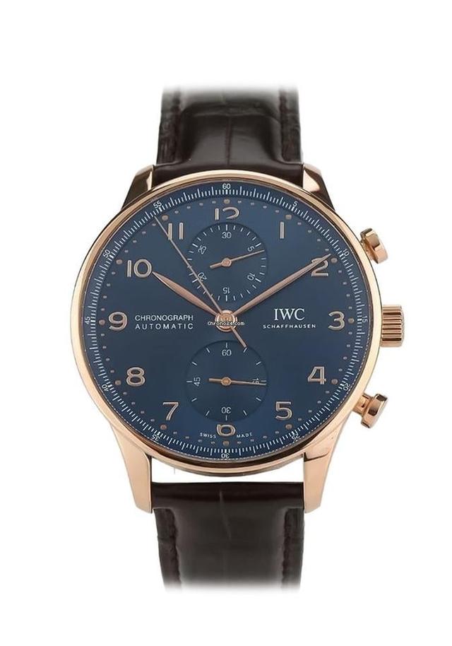 IWC Portuguese Chronograph
                           
                                 Portugieser Chronograph 41mm Rose Gold Case Black Dial Crocodile Strap IW371614 NEW - Warranty: 2025