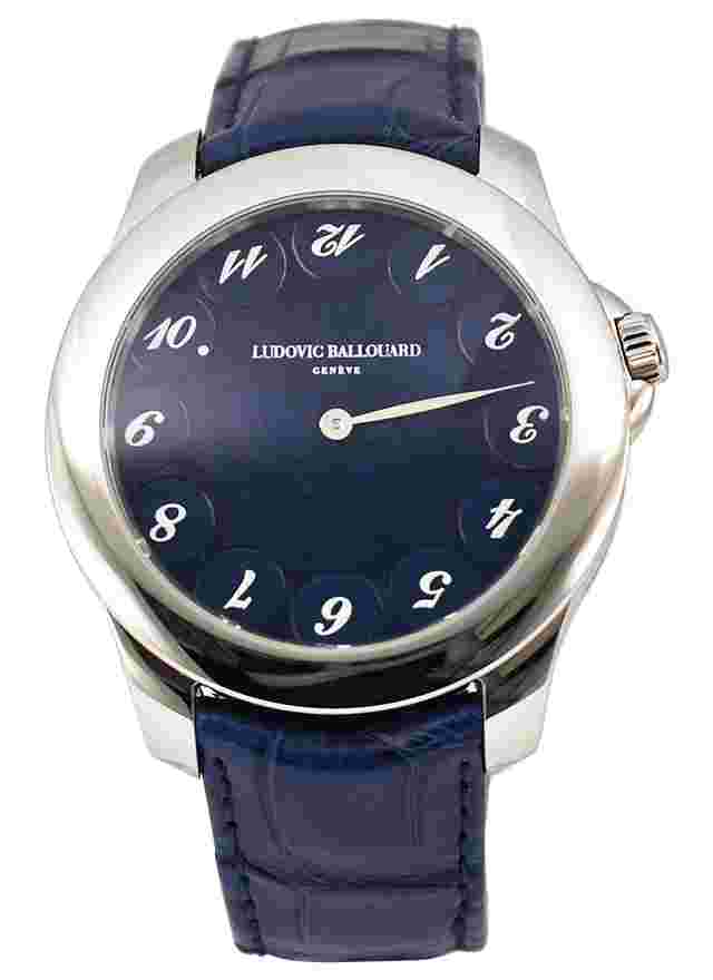 Upside Down with Blue Petrol North Africa Meteorite Dial w/ white numerals and hands