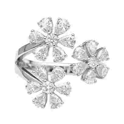 Pear & Round Ring -1.65 CTS,1043R,HRD,F-G,VVS-VS,Total Wt – 4.38gm