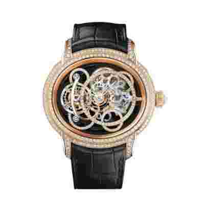 Audemars Piguet Millenary Onyx Diamond Paved Skeleton 45Mm 18Kt Rose Gold Men’S Watch