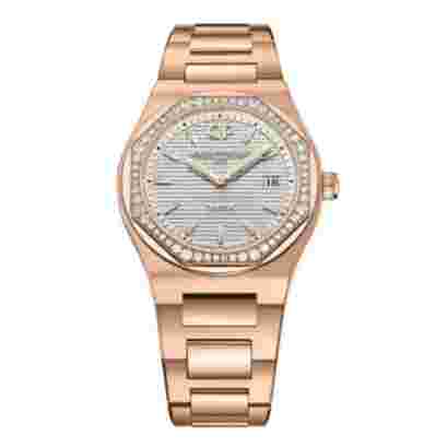 Girard Perregaux Laureato 34Mm 18K Rose Gold Ladies Watch