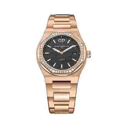 Girard Perregaux Laureato 34Mm 18K Rose Gold Ladies Watch