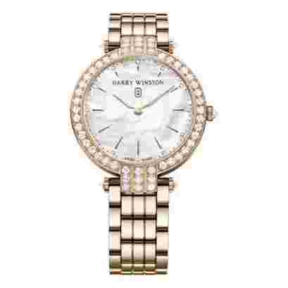 Harry Winston Premier Mother Of Pearl Diamond Dial Ladies 18K Rose Gold Watch