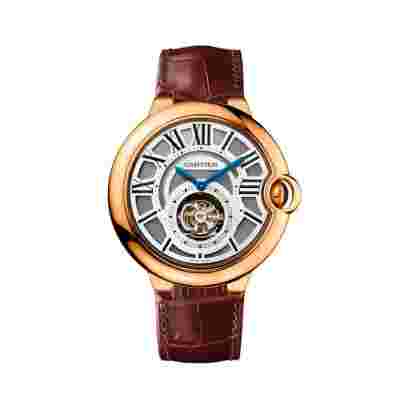 Cartier Ballon Bleu W6920001 Rose Gold 46mm Skeleton Dial Men’s Watch