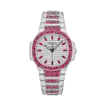 Patek Philippe Nautilus 7118-1452G-001 Haute Joaillerie Diamond Gel 35mm White Dial Womens Watch