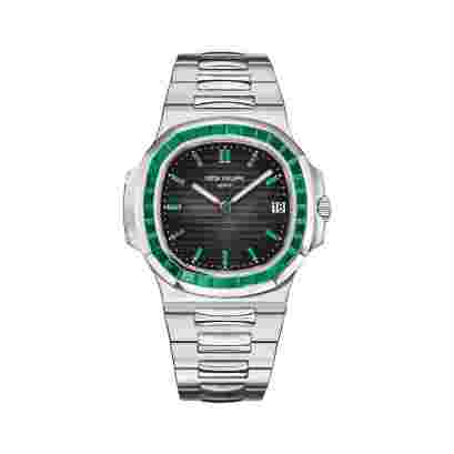 Patek Philippe Nautilus 5711/113P-001 Platinum Baguette-cut Emeralds 40mm Black Dial Men’s Watch
