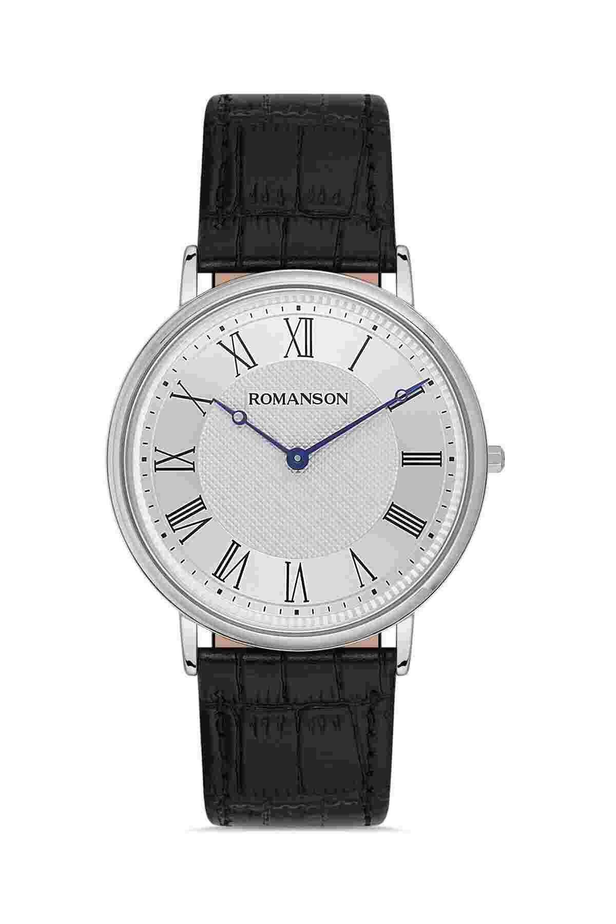 Romanson Tl7a24bmbwas5u Deri Kordon Roma Rakamlı Ince Kasa Gümüş Renk Klasik Erkek Kol Saati