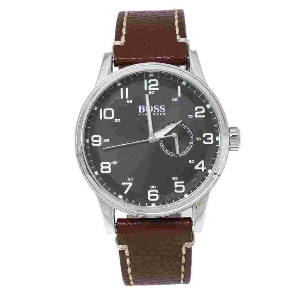 Hugo Boss Black Stainless Steel and Leather Boss HB. 88.1.14.2430 Men's Wristwatch 45 mm