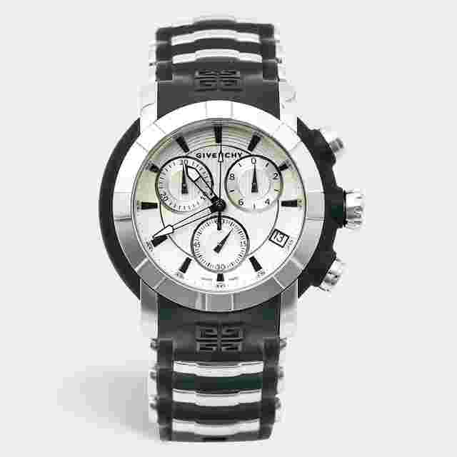 Givenchy GV.5213J Silver Dial Stainless Steel Rubber Men's Wristwatch 48 mm