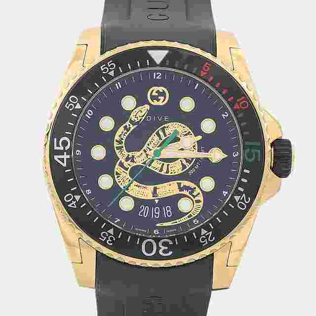 Gucci Dive 136.2 Quartz Black Stainless Steel Men's Wristwatch 45 mm