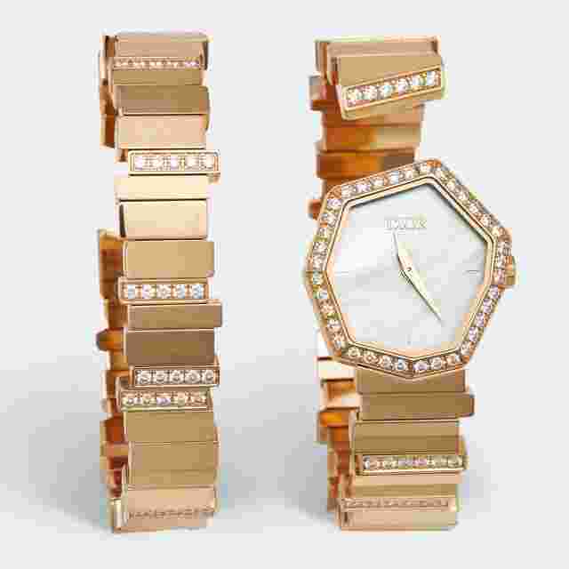 Dior Gem Dior CD18117X1001 White Mother Of Pearl Dial 18k Rose Gold Diamond Women's Wristwatch 24.50 mm With Bracelet
