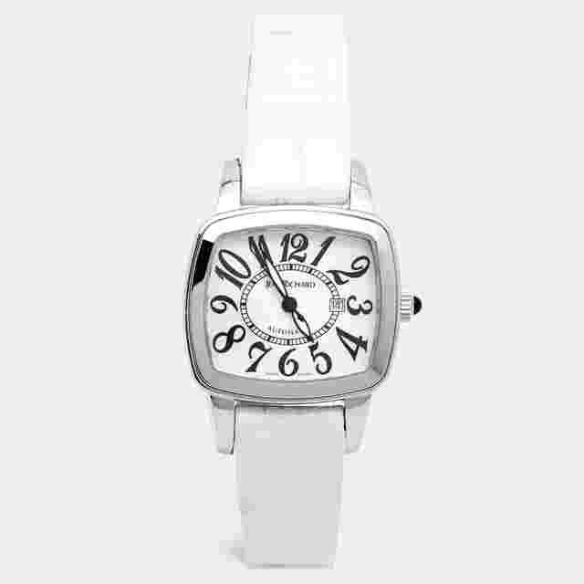 JeanRichard TV Screen Ref. 26113 Silver Dial Stainless Steel Alligator Leather Women's Wristwatch 32 mm