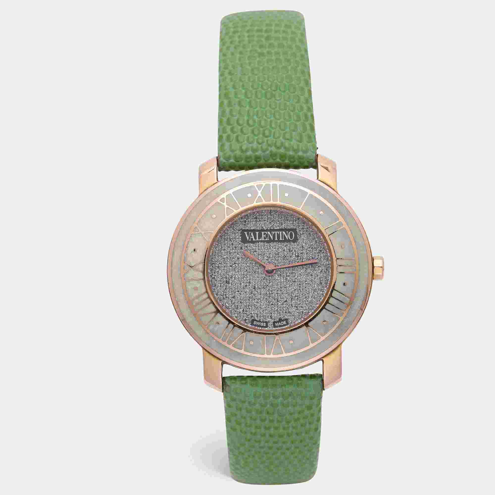 Valentino Silver Yellow Gold Plated Histoire Women's Wristwatch 37 mm