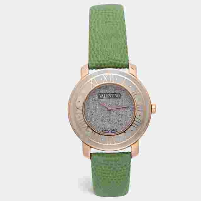 Valentino Silver Yellow Gold Plated Histoire Women's Wristwatch 37 mm