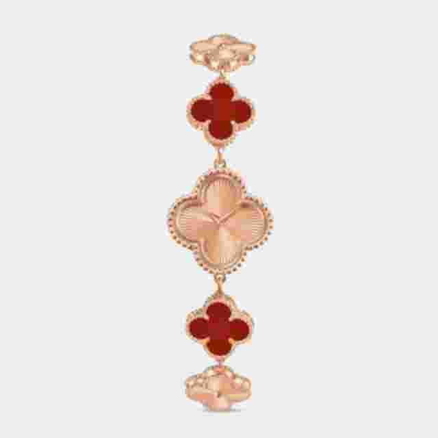 Van Cleef & Arpels Alhambra Quartz Rose Gold Women Wristwatch 22.7 mm x 22.7 mm