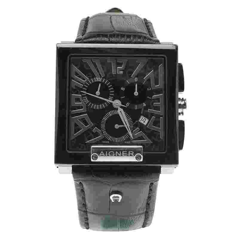Aigner Black Stainless Steel Torino Chrono A27000 Men's Wristwatch 36MM