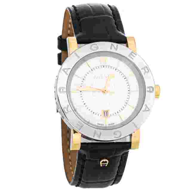 Aigner Silver White Two-Tone Stainless Steel Cortina A26000 Men's Wristwatch 41 mm