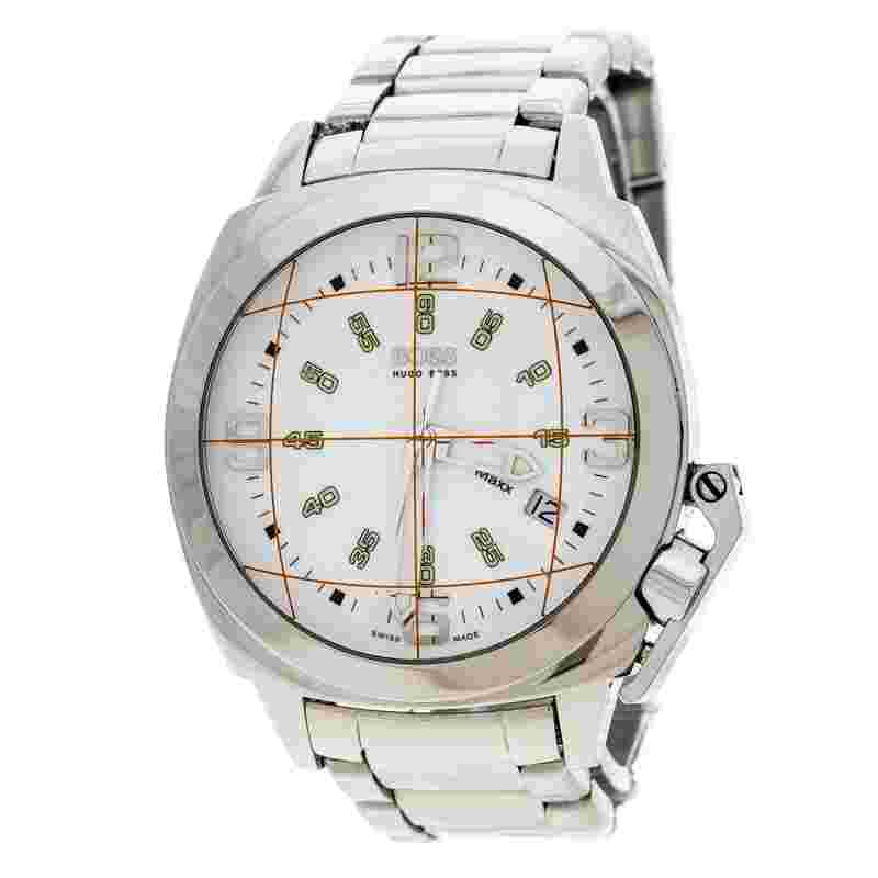 Boss By Hugo Boss White Stainless Steel 1800 Men's Wristwatch 42 mm