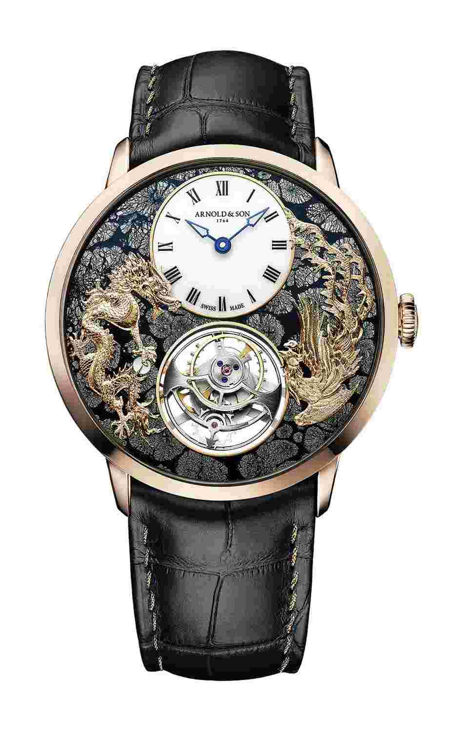Arnold & Son
Ultrathin Tourbillon Red Gold Dragon & Phoenix Marcassite