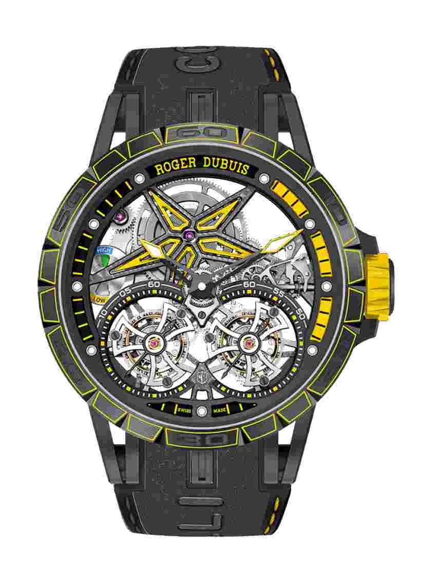 Roger Dubuis
Excalibur Spider DOuble Tourbillon Pirelli Black DLC Titanium