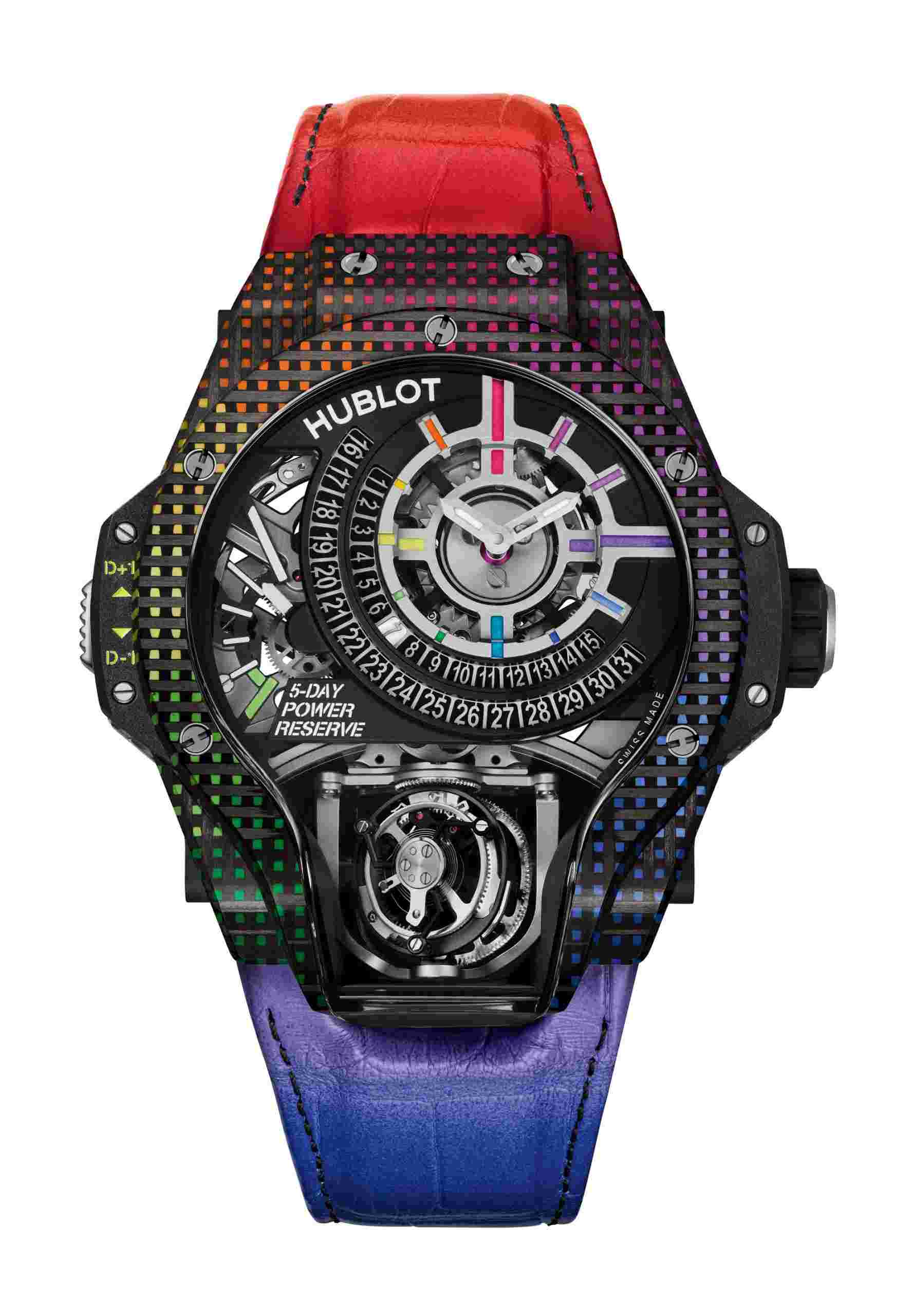 Hublot
MP 09 Tourbillon Bi-Axis Rainbow 3D Carbon
