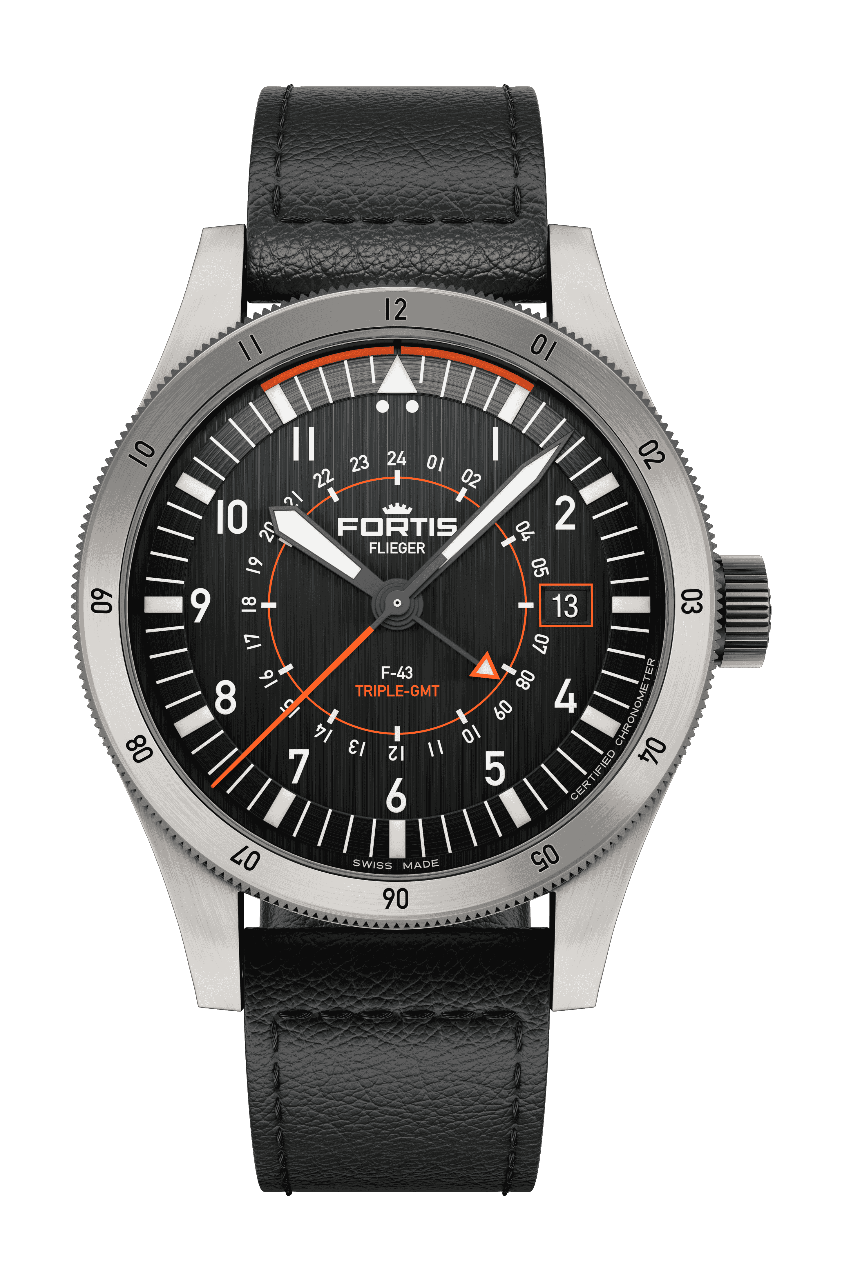 Fortis
Flieger F-43 Triple GMT Titanium Black