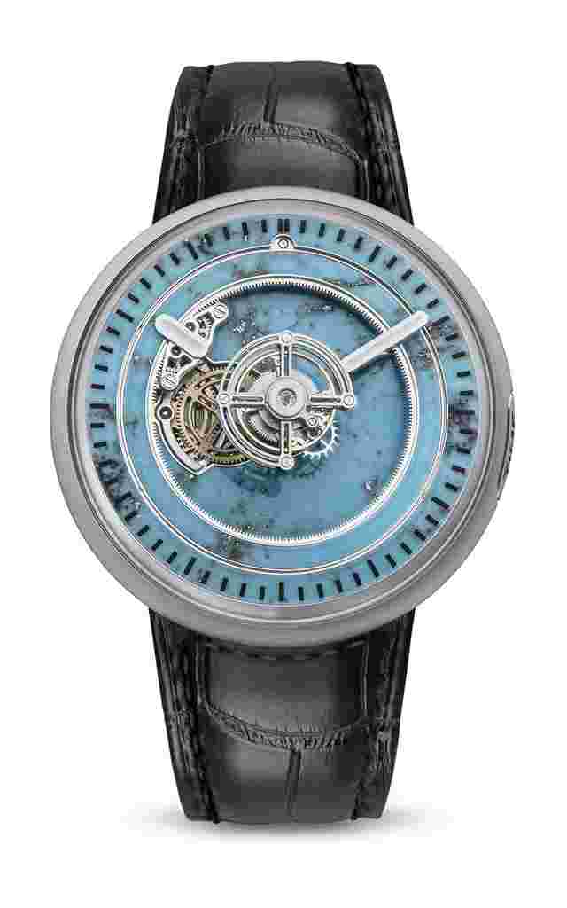 Marco Tedeschi
Central Floating Tourbillon Titanium Turquoise Spider