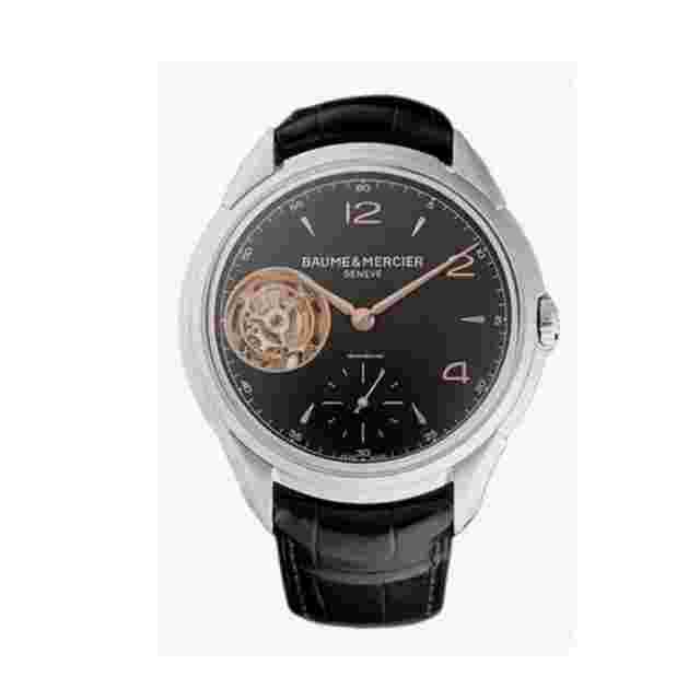 Baume et Mercier Clifton Tourbillon Automatic Black Dial Men's Watch 10455