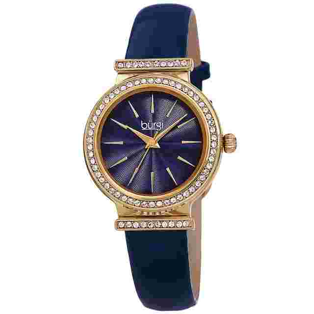 Burgi Blue Dial Blue Leather Ladies Watch BUR230BU
