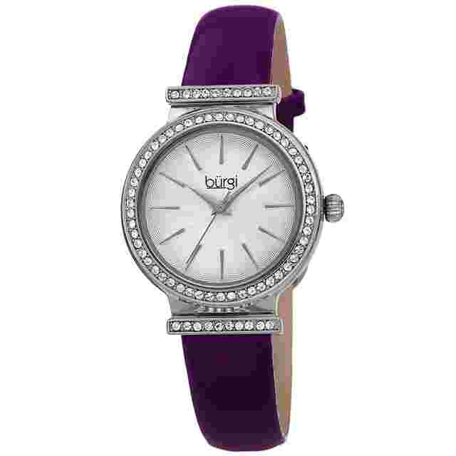 Burgi Swarovski Crystals Quartz Silver Dial Ladies Watch BUR230PU